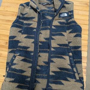 The North Face' Blue and Tan Fleece Vest